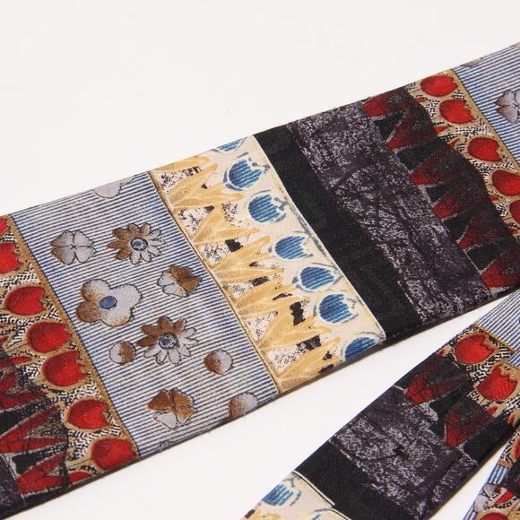 Vintage Cornerstone Abstract Floral Tie 4" x 55.5" - Picture 4 of 7